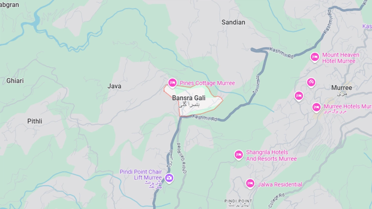 Bansra Gali Murree location on map